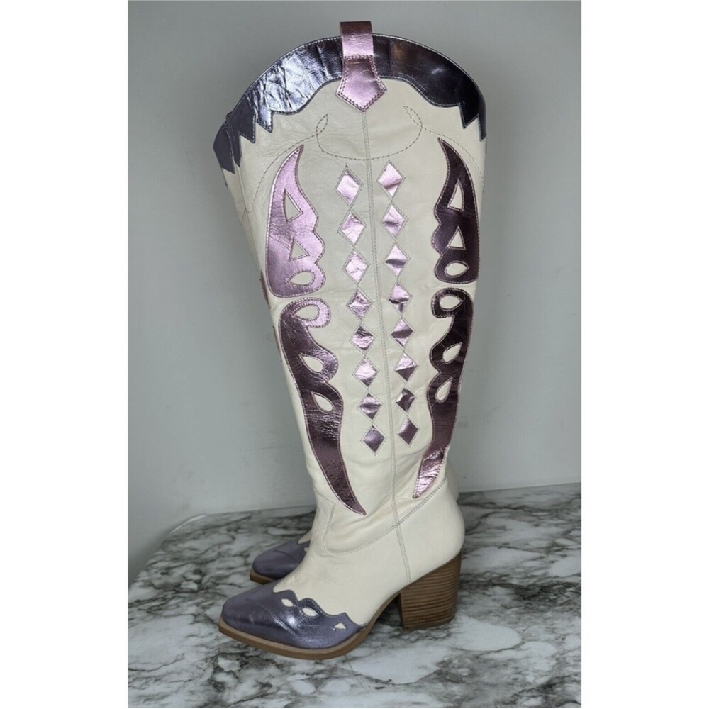 Nasty gal cowboy boots metallic - Picture 4 of 6
